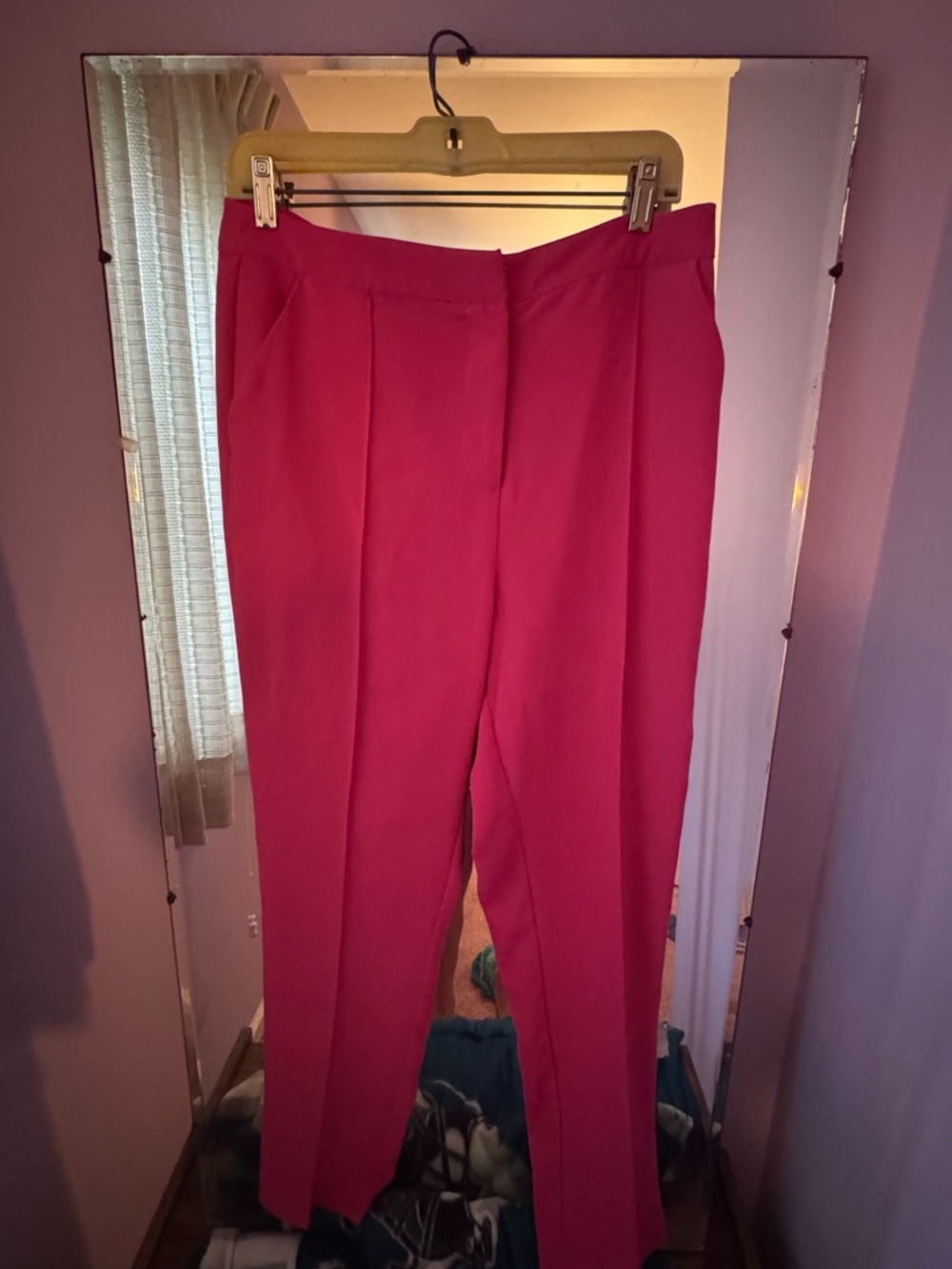 superdown High-Rise Slim Trousers in Fuchsia